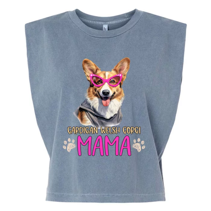 Cardigan Welsh Corgi Dog Breed Mama Cute Puppy Mother Gift Garment-Dyed Women's Muscle Tee