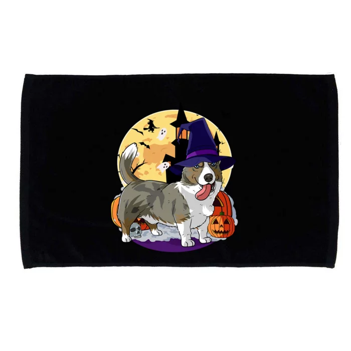 Cardigan Welsh Corgi Cute Dog Halloween Witch Pumpkin Cute Gift Microfiber Hand Towel