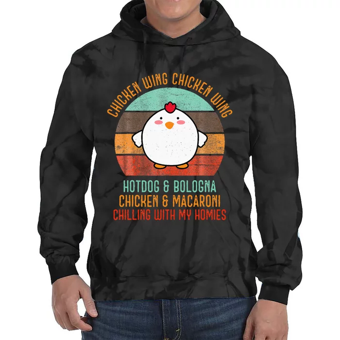 Chicken Wing Chicken Wing Song Lyric Hot Dog Bologna Tie Dye Hoodie