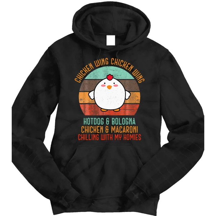 Chicken Wing Chicken Wing Song Lyric Hot Dog Bologna Tie Dye Hoodie