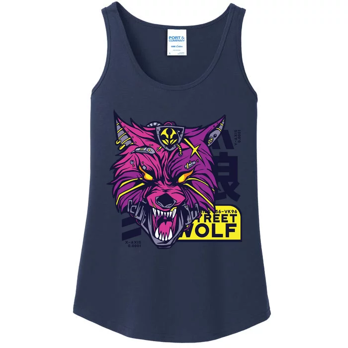 Cyberpunk Wolf Ladies Essential Tank