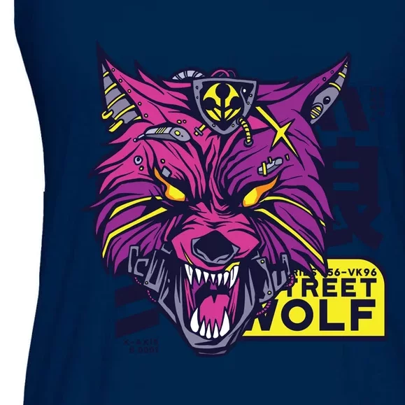 Cyberpunk Wolf Ladies Essential Flowy Tank