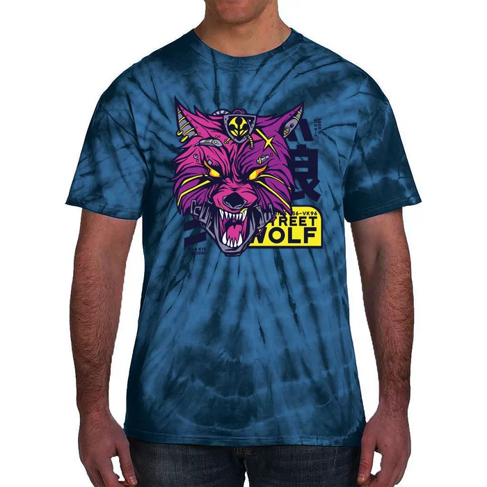 Cyberpunk Wolf Tie-Dye T-Shirt