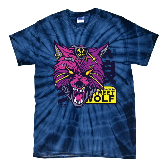 Cyberpunk Wolf Tie-Dye T-Shirt