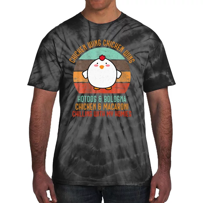 Chicken Wing Chicken Wing Song Lyric Hot Dog Bologna Tie-Dye T-Shirt