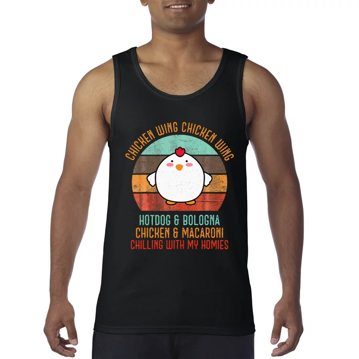 Chicken Wing Chicken Wing Song Lyric Hot Dog Bologna Tank Top