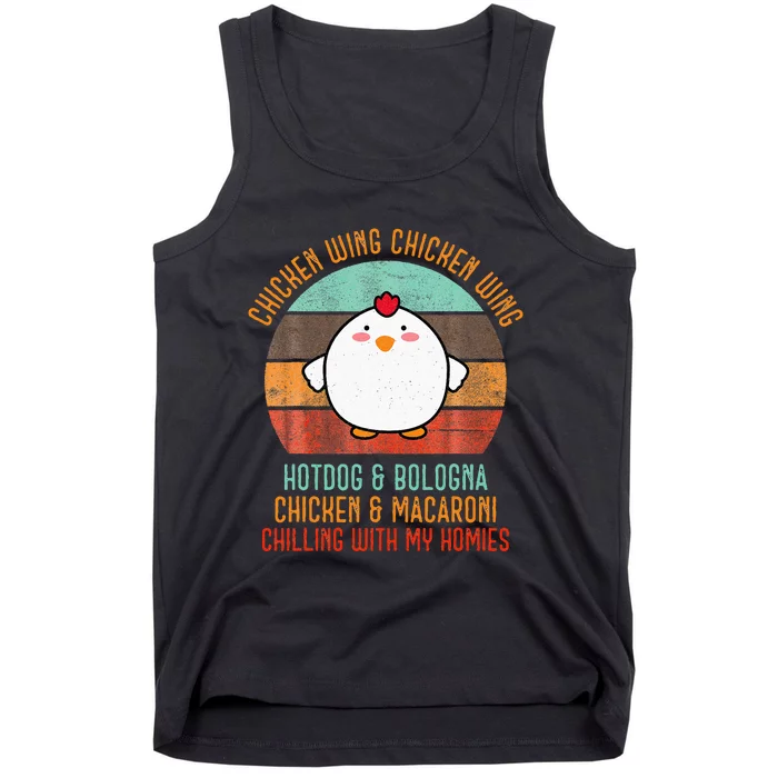 Chicken Wing Chicken Wing Song Lyric Hot Dog Bologna Tank Top