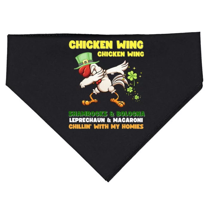 Chicken Wing Chicken Wing Song Hot Dog Bologna St Pattys Day USA-Made Doggie Bandana