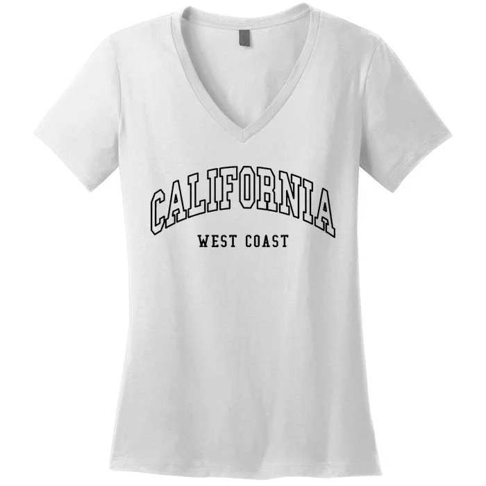 California West Coast Throwback Design Classic Women's V-Neck T-Shirt