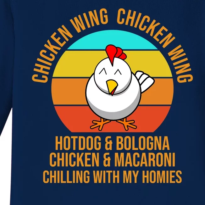 Chicken Wing Chicken Wing Hot Dog And Bologna Baby Long Sleeve Bodysuit