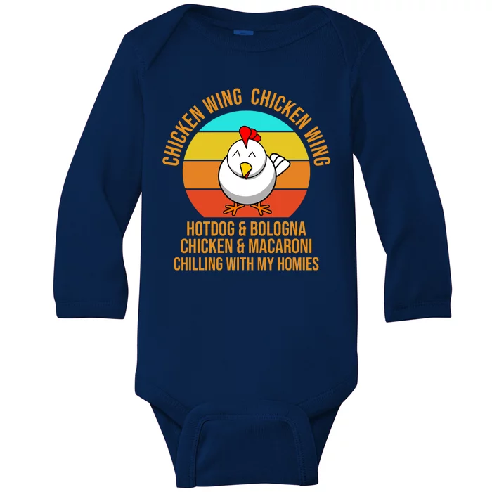 Chicken Wing Chicken Wing Hot Dog And Bologna Baby Long Sleeve Bodysuit