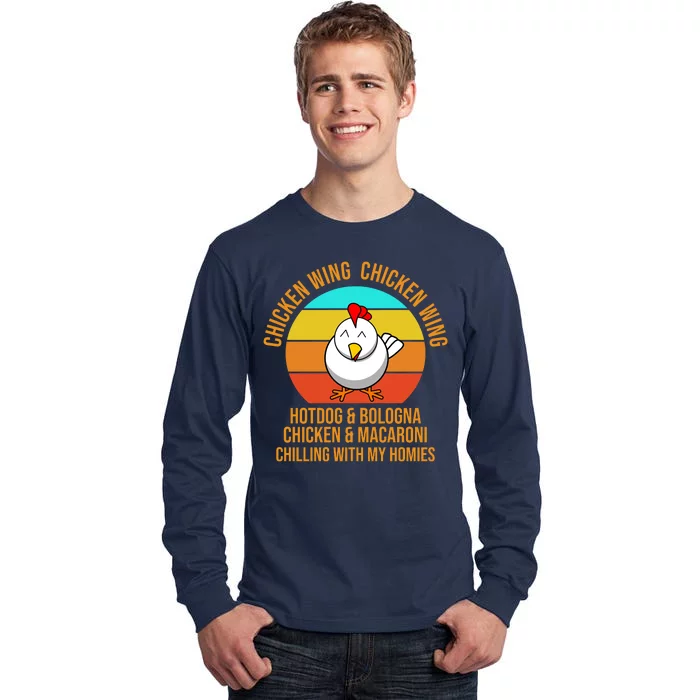 Chicken Wing Chicken Wing Hot Dog And Bologna Tall Long Sleeve T-Shirt