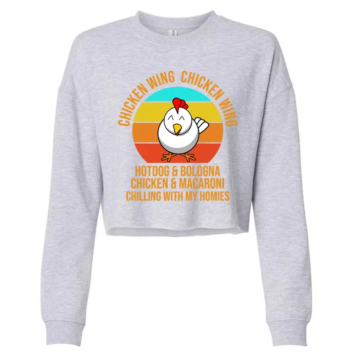 Chicken Wing Chicken Wing Hot Dog And Bologna Cropped Pullover Crew