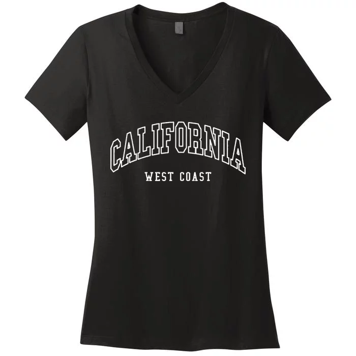 California West Coast Throwback Design Classic Women's V-Neck T-Shirt