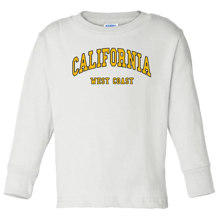 California West Coast Throwback Design Classic Toddler Long Sleeve Shirt