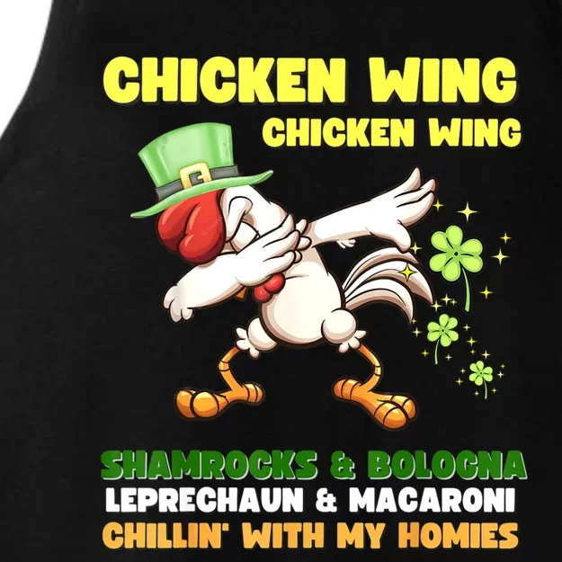 Chicken Wing Chicken Wing Song Hot Dog Bologna St Pattys Day Ladies Tri-Blend Wicking Tank