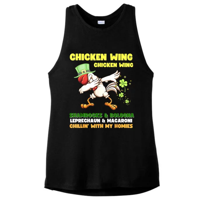 Chicken Wing Chicken Wing Song Hot Dog Bologna St Pattys Day Ladies Tri-Blend Wicking Tank