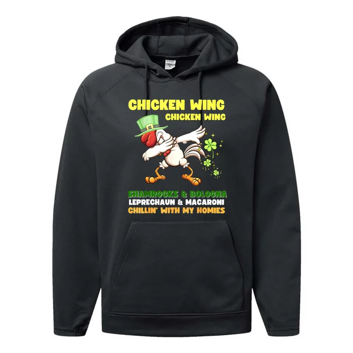 Chicken Wing Chicken Wing Song Hot Dog Bologna St Pattys Day Performance Fleece Hoodie