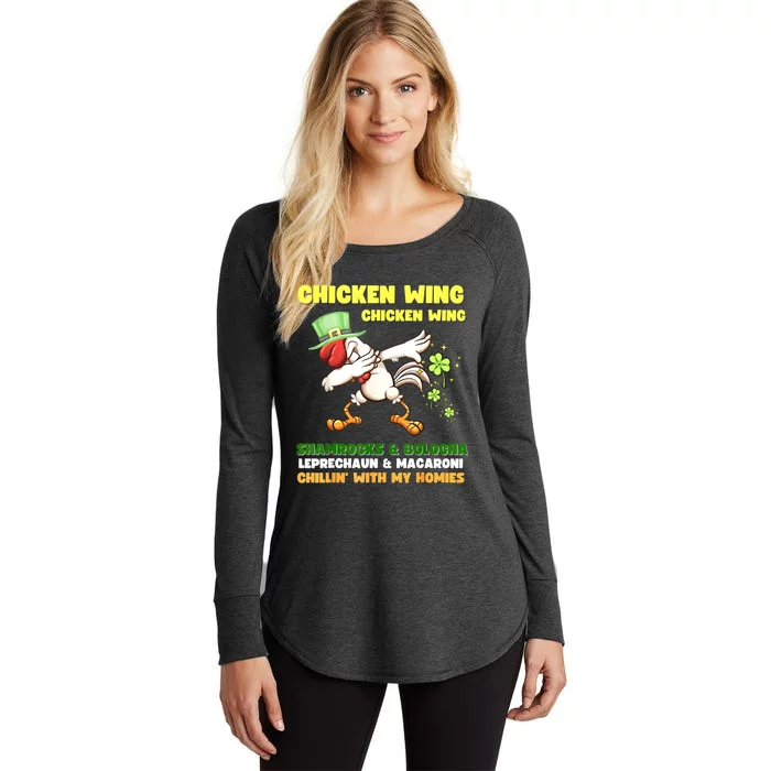 Chicken Wing Chicken Wing Song Hot Dog Bologna St Pattys Day Women's Perfect Tri Tunic Long Sleeve Shirt