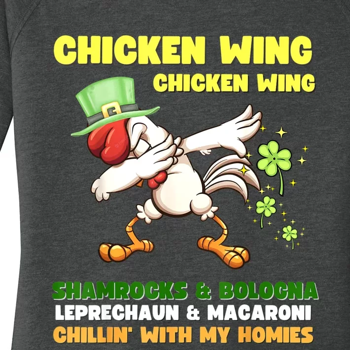 Chicken Wing Chicken Wing Song Hot Dog Bologna St Pattys Day Women's Perfect Tri Tunic Long Sleeve Shirt