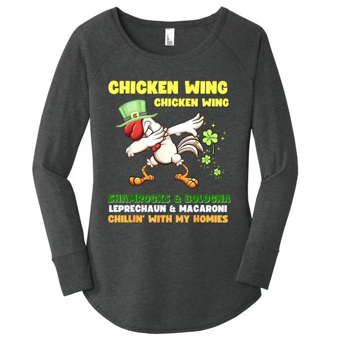 Chicken Wing Chicken Wing Song Hot Dog Bologna St Pattys Day Women's Perfect Tri Tunic Long Sleeve Shirt