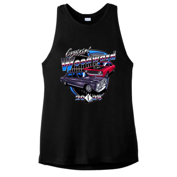 Cruisin Woodward Classic Cars 2024 Ladies Tri-Blend Wicking Tank