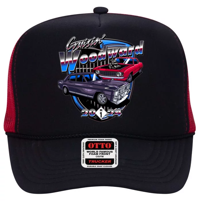 Cruisin Woodward Classic Cars 2024 High Crown Mesh Trucker Hat