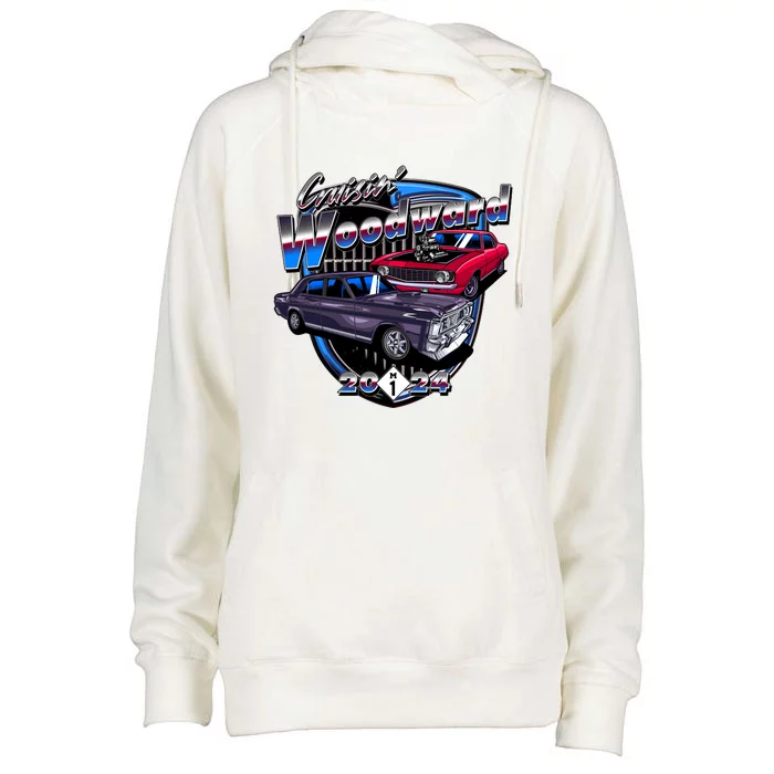 Cruisin Woodward Classic Cars 2024 Womens Funnel Neck Pullover Hood