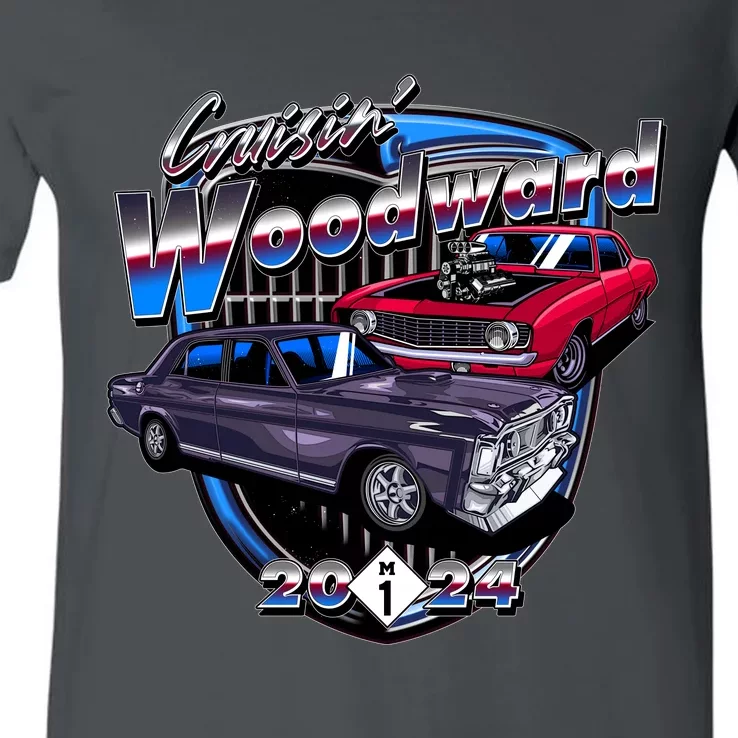 Cruisin Woodward Classic Cars 2024 V-Neck T-Shirt