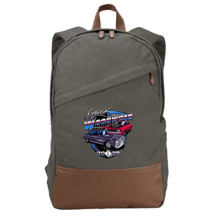 Cruisin Woodward Classic Cars 2024 Cotton Canvas Backpack