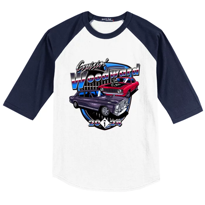 Cruisin Woodward Classic Cars 2024 Baseball Sleeve Shirt