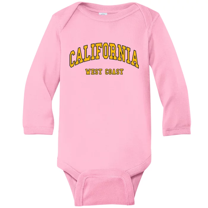 California West Coast Throwback Design Classic Baby Long Sleeve Bodysuit