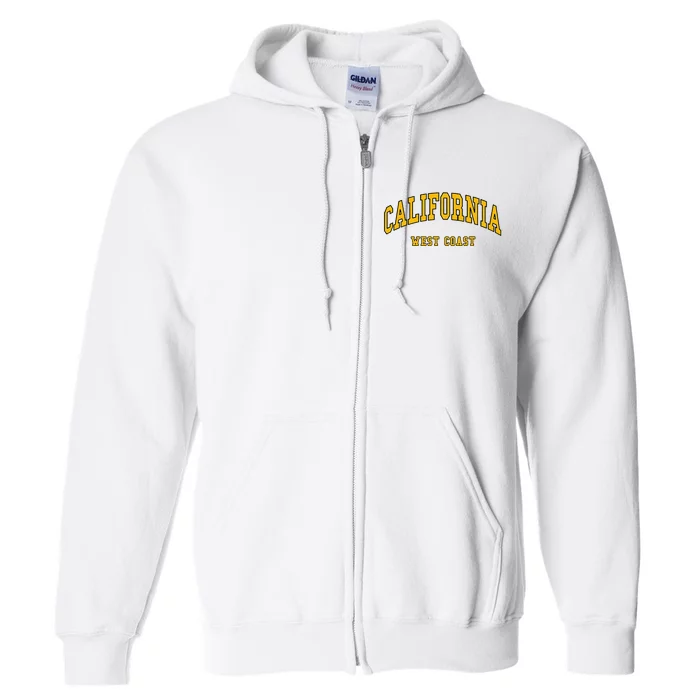 California West Coast Throwback Design Classic Full Zip Hoodie