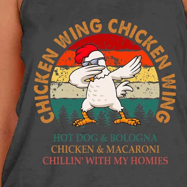 Chicken Wing Chicken Wing Hot Dog Bologna Macaroni Women's Knotted Racerback Tank