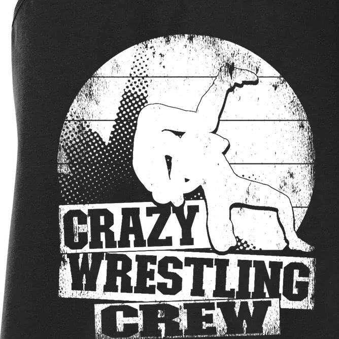 Crazy Wrestling Crew Wrestle Wrestler Women's Racerback Tank