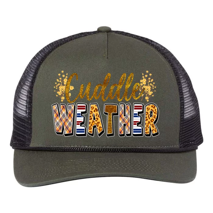 Cuddle Weather Cute Fall Pattern Retro Rope Trucker Hat Cap