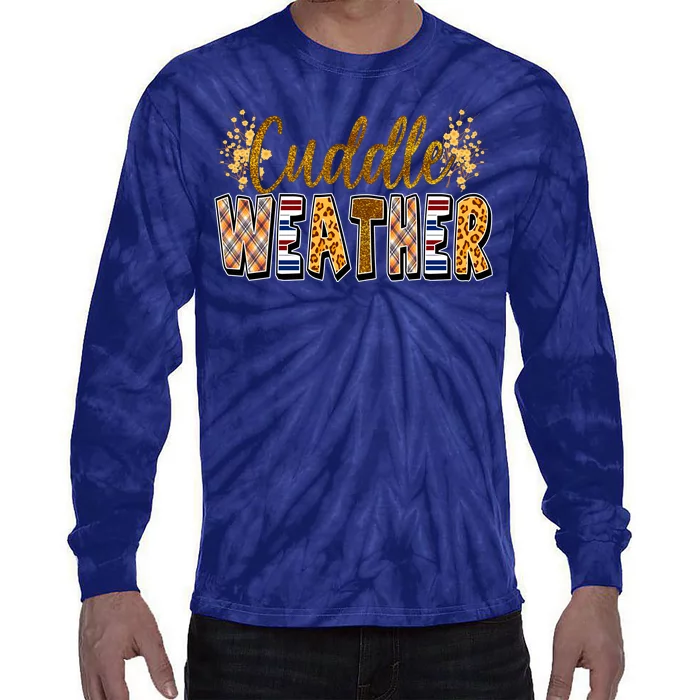 Cuddle Weather Cute Fall Pattern Tie-Dye Long Sleeve Shirt