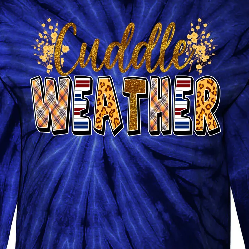 Cuddle Weather Cute Fall Pattern Tie-Dye Long Sleeve Shirt