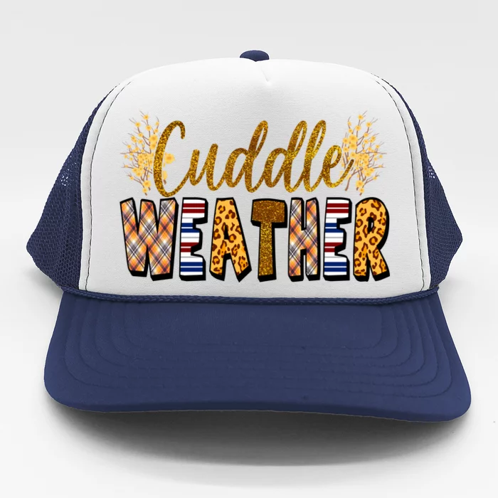 Cuddle Weather Cute Fall Pattern Trucker Hat