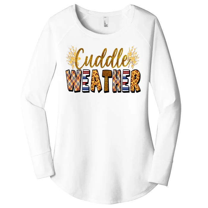 Cuddle Weather Cute Fall Pattern Women's Perfect Tri Tunic Long Sleeve Shirt