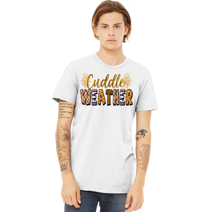 Cuddle Weather Cute Fall Pattern Premium T-Shirt