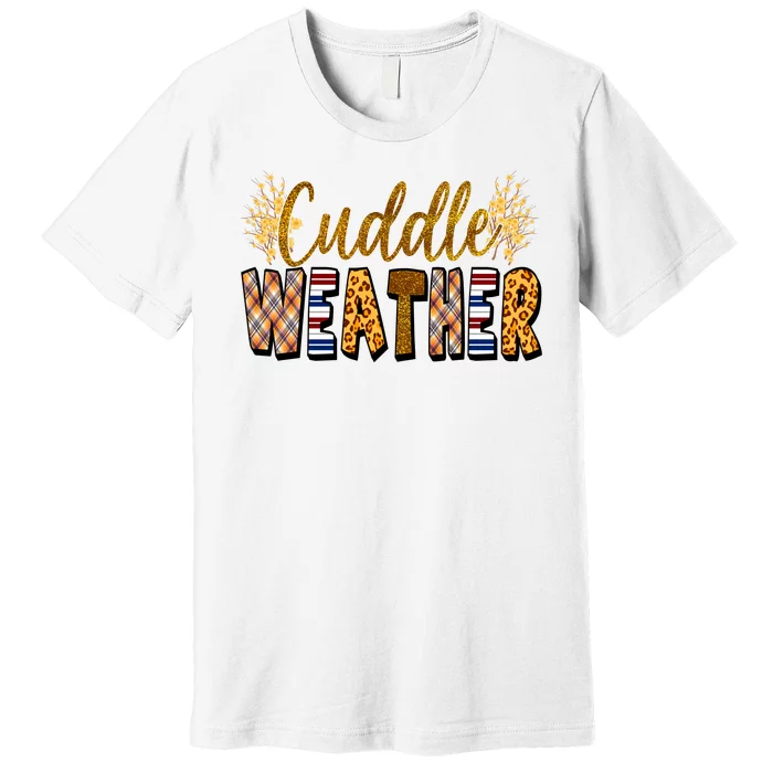 Cuddle Weather Cute Fall Pattern Premium T-Shirt