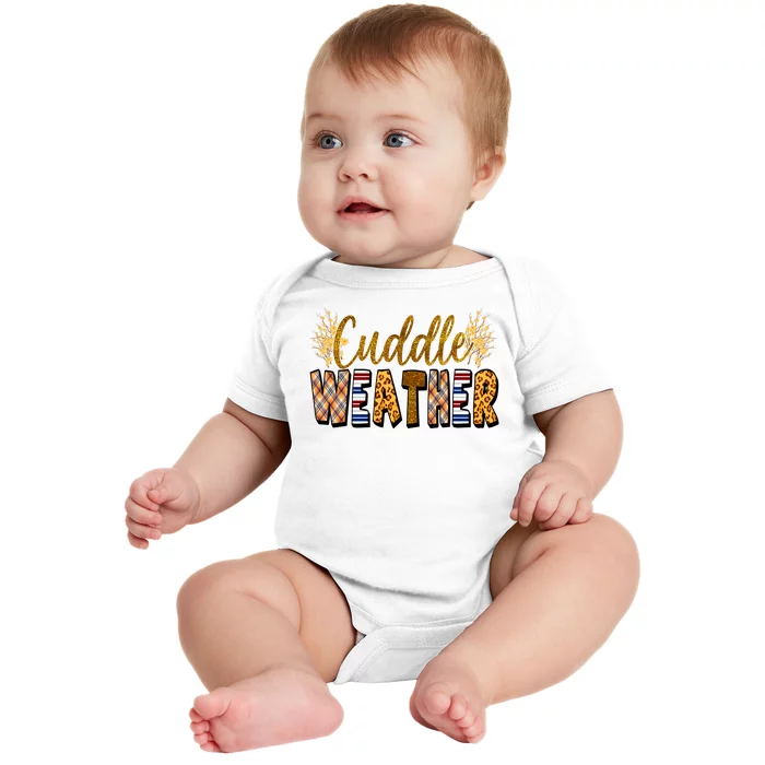 Cuddle Weather Cute Fall Pattern Baby Bodysuit