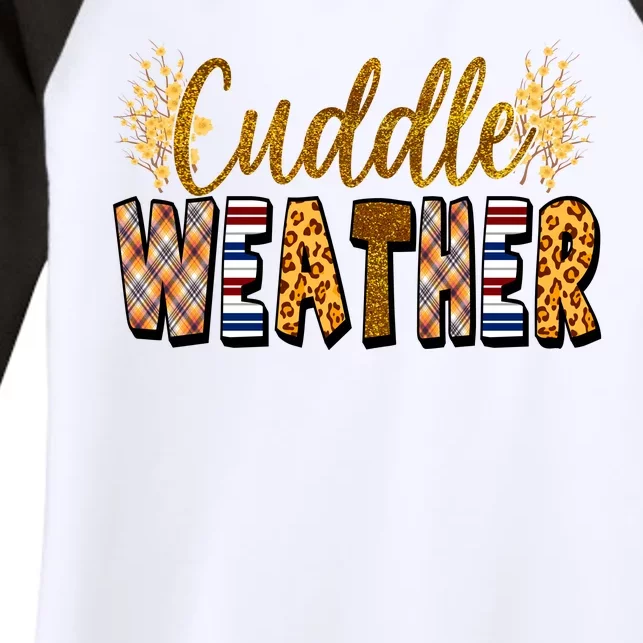 Cuddle Weather Cute Fall Pattern Women's Tri-Blend 3/4-Sleeve Raglan Shirt