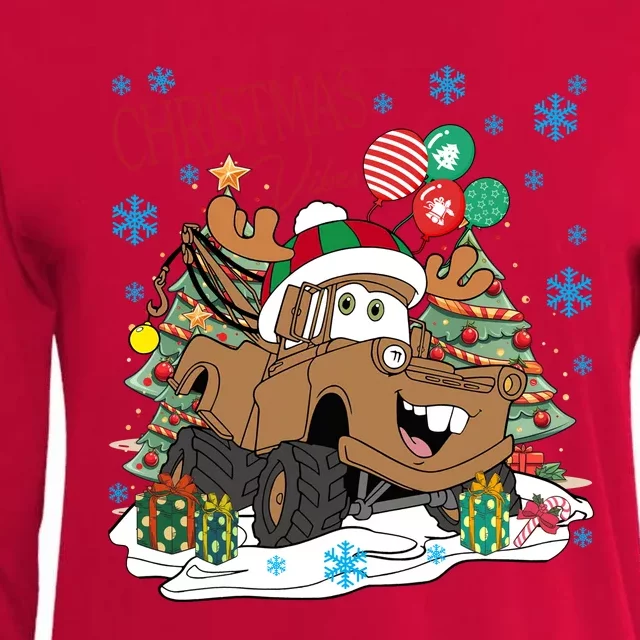 Christmas Wishes Cars Christmas Cars Tow Mater Womens Cotton Relaxed Long Sleeve T-Shirt