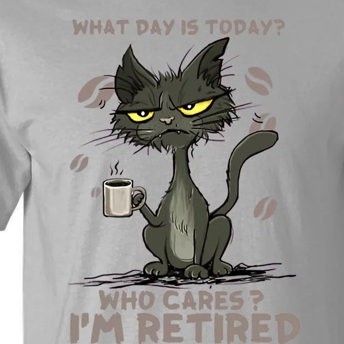 Cat What Day Is Today Who Cares I‘m Retired Tall T-Shirt