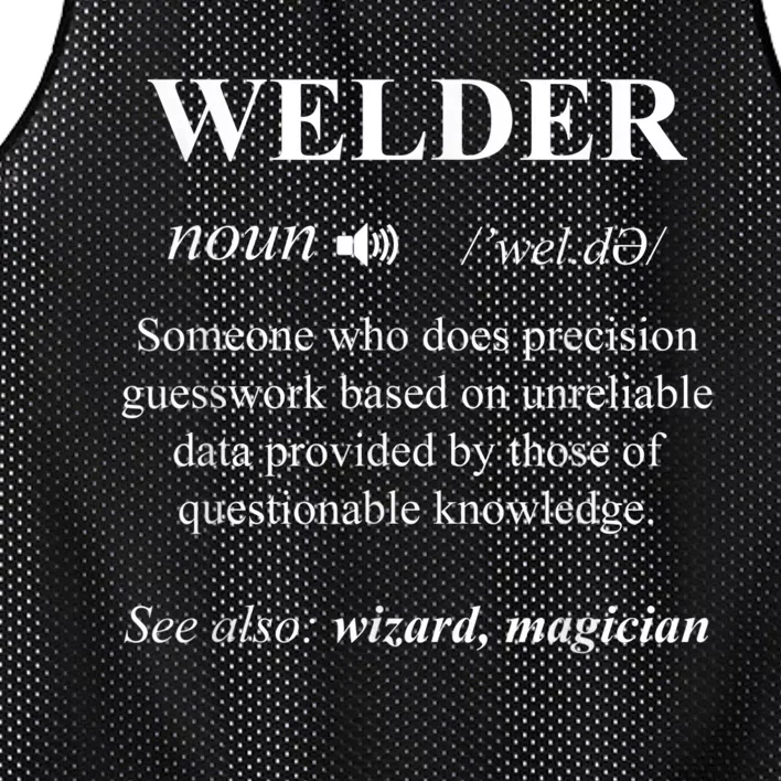 Cool Welder Definition Funny Noun Welding Welders Gift Men Mesh Reversible Basketball Jersey Tank