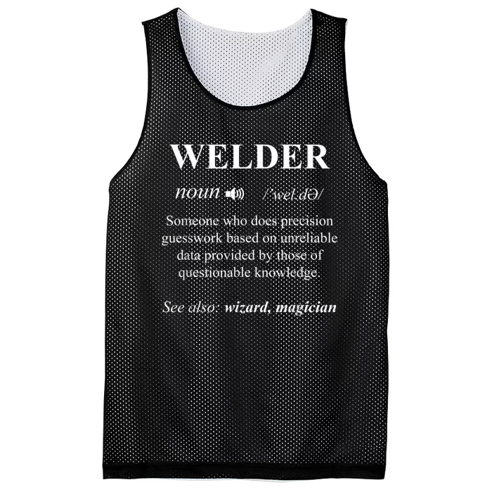 Cool Welder Definition Funny Noun Welding Welders Gift Men Mesh Reversible Basketball Jersey Tank