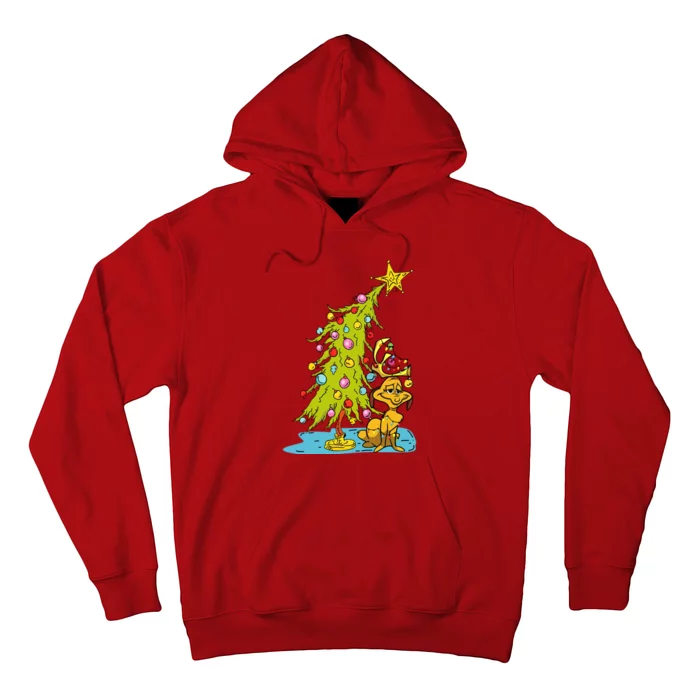 Christmas With Dog Max And Whoville Tree Dog Christmas Lights Hoodie