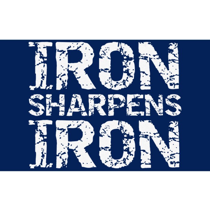 Christian Workout Discipleship Distressed Iron Sharpens Iron Bumper Sticker